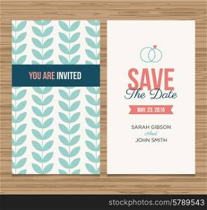 Save the date card pattern green