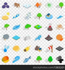 Save the earth icons set. Isometric style of 36 save the earth vector icons for web for any design. Save the earth icons set, isometric style