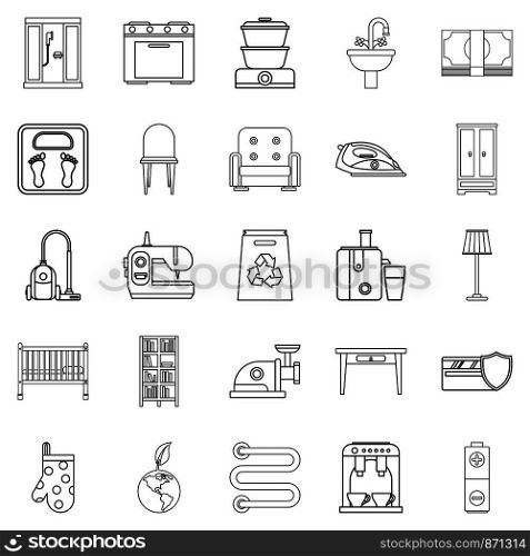 Save the earth icons set. Outline set of 25 save the earth vector icons for web isolated on white background. Save the earth icons set, outline style