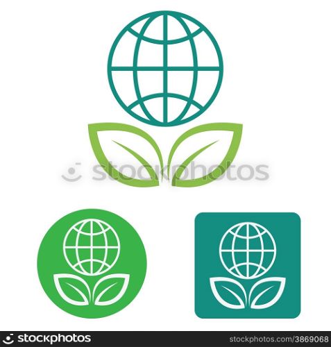 Save the earth web icon flat vector design.