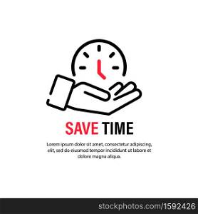 Save time icon. Time management. Bussiness concept. Vector on isolated white background. EPS 10.. Save time icon. Time management. Bussiness concept. Vector on isolated white background. EPS 10