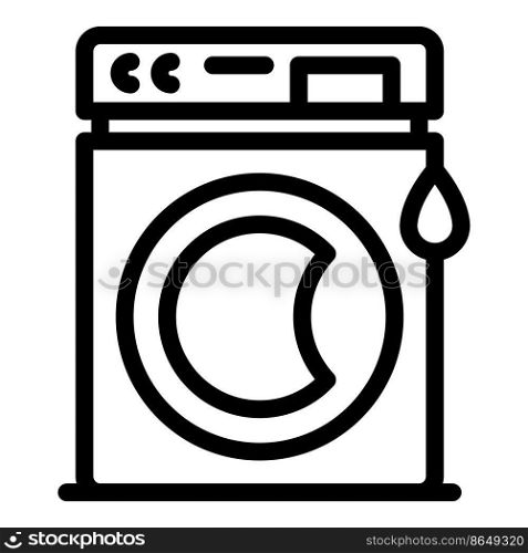 Save water wash machine icon outline vector. Clean drop. Eco dish. Save water wash machine icon outline vector. Clean drop
