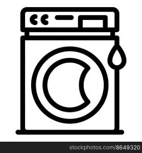 Save water wash machine icon outline vector. Clean drop. Eco dish. Save water wash machine icon outline vector. Clean drop