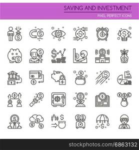Saving and Investment , Thin Line and Pixel Perfect Icons