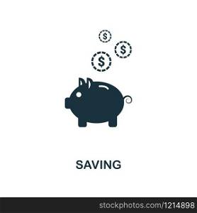 Saving creative icon. Simple element illustration. Saving concept symbol design from personal finance collection. Can be used for mobile and web design, apps, software, print.. Saving icon. Line style icon design from personal finance icon collection. UI. Pictogram of saving icon. Ready to use in web design, apps, software, print.