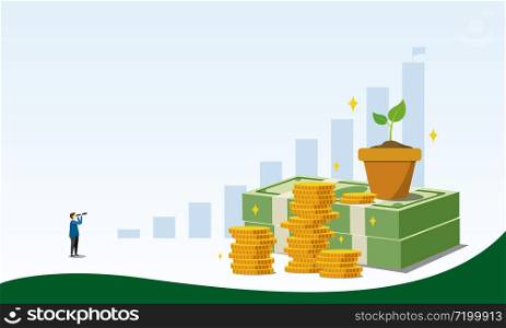 Saving money to investment concept design vector illustration