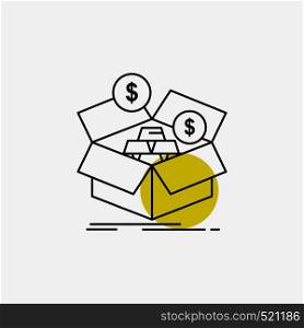 savings, box, budget, money, growth Line Icon. Vector EPS10 Abstract Template background