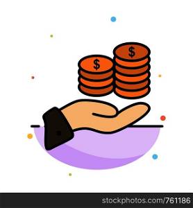 Savings, Care, Coin, Economy, Finance, Guarder, Money, Save Abstract Flat Color Icon Template
