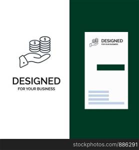 Savings, Care, Coin, Economy, Finance, Guarder, Money, Save Grey Logo Design and Business Card Template