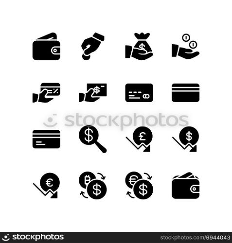 Savings, donation and money icon set
