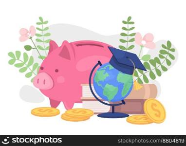 Savings for study abroad flat concept vector illustration. International education. Editable 2D cartoon elements on white for web design. Financial plan creative idea for website, mobile, presentation. Savings for study abroad flat concept vector illustration