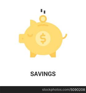 savings icon concept. Modern flat vector illustration icon design concept. Icon for mobile and web graphics. Flat symbol, logo creative concept. Simple and clean flat pictogram