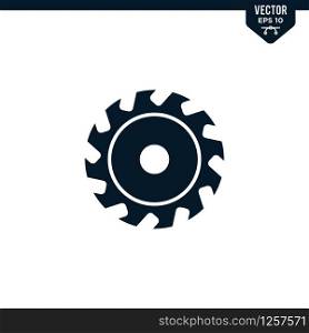 Saw Blade icon collection in glyph style, solid color vector
