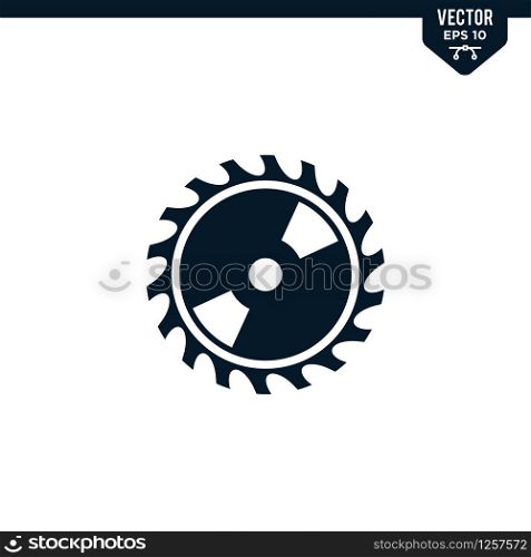 Saw Blade icon collection in glyph style, solid color vector