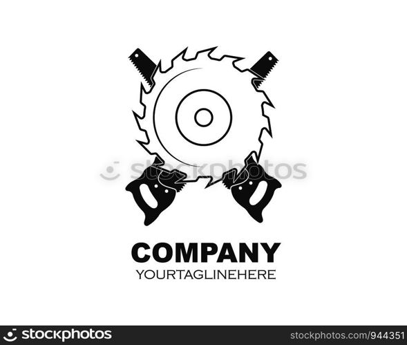 saw blade logo icon vector illustration design
