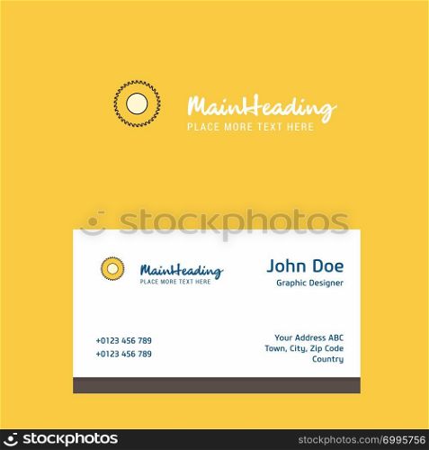 Saw logo Design with business card template. Elegant corporate identity. - Vector