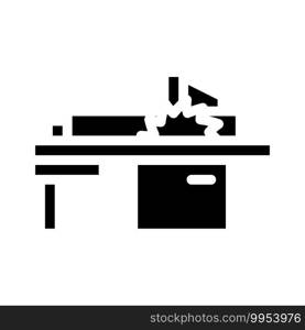 saw panel machine glyph icon vector. saw panel machine sign. isolated contour symbol black illustration. saw panel machine glyph icon vector illustration