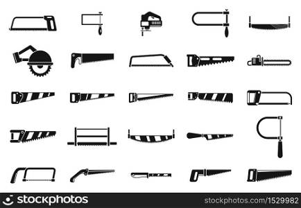 Saw tool icons set. Simple set of saw tool vector icons for web design on white background. Saw tool icons set, simple style