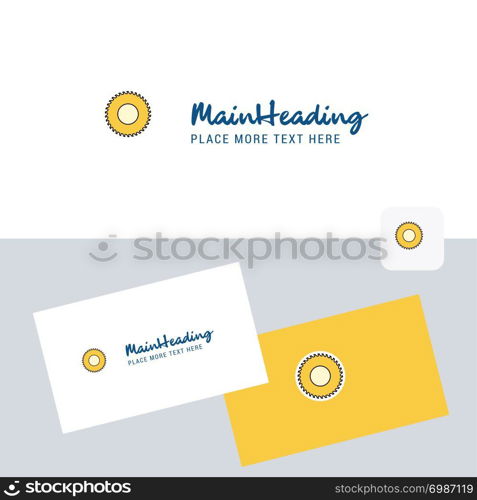 Saw vector logotype with business card template. Elegant corporate identity. - Vector