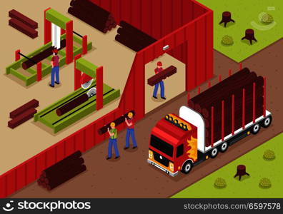 Sawmill Isometric Background