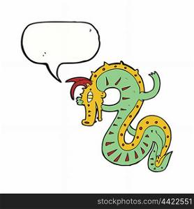 saxon dragon cartoon with speech bubble
