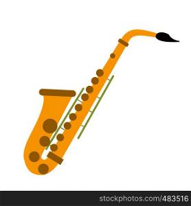 Saxophone flat icon isolated on white background. Saxophone flat icon