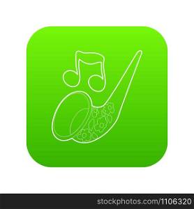 Saxophone icon green vector isolated on white background. Saxophone icon green vector