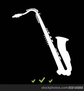 Saxophone it is white icon .. Saxophone it is white icon . Flat style