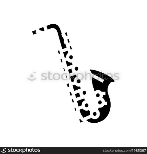 saxophone music instrument glyph icon vector. saxophone music instrument sign. isolated contour symbol black illustration. saxophone music instrument glyph icon vector illustration