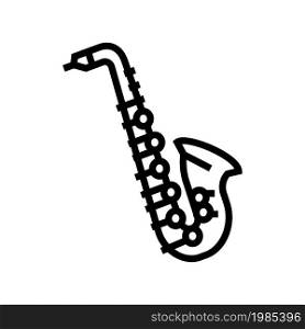 saxophone music instrument line icon vector. saxophone music instrument sign. isolated contour symbol black illustration. saxophone music instrument line icon vector illustration