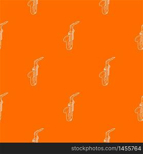 Saxophone pattern vector orange for any web design best. Saxophone pattern vector orange