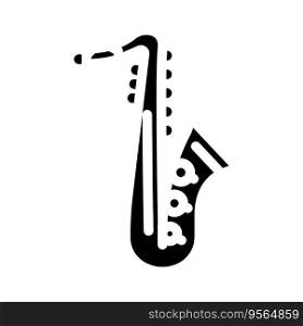 saxophone retro music glyph icon vector. saxophone retro music sign. isolated symbol illustration. saxophone retro music glyph icon vector illustration