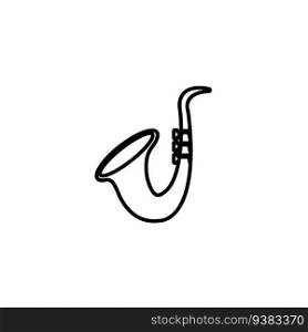 Saxophone trumpet vector icon. Saxophone symbol illustration