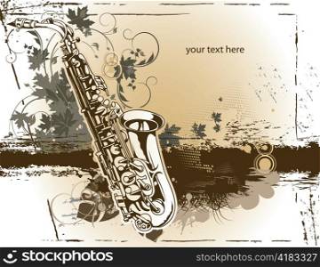saxophone with floral