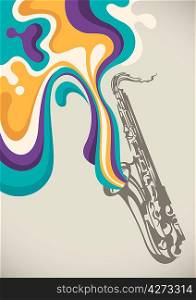 Saxophone with liquid abstraction
