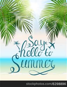 Say Hello to Summer Natural Background Vector Illustration EPS10