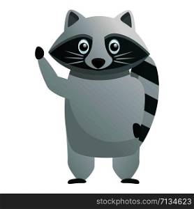 Say hi raccoon icon. Cartoon of say hi raccoon vector icon for web design isolated on white background. Say hi raccoon icon, cartoon style