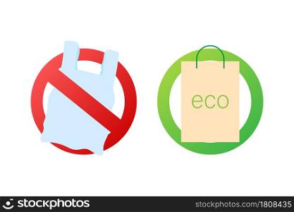 Say no to plastic bags poster. The campaign to reduce the use of plastic bags to put. Vector stock illustration. Say no to plastic bags poster. The campaign to reduce the use of plastic bags to put. Vector stock illustration.