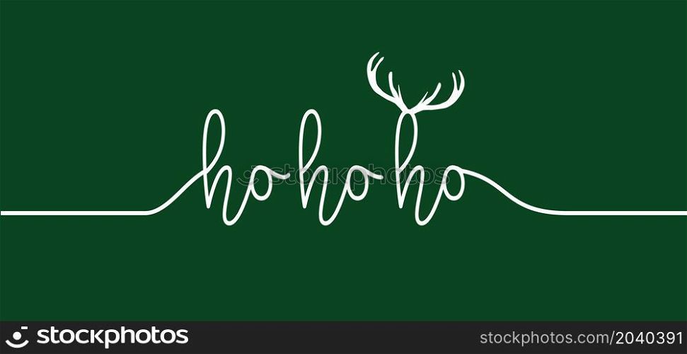 Saying ho ho ho, Merry Christmas text. Hohoho pattern, Santa Claus, Christmas, xmas design. New Year concept. Slogan or quote. December, happy party.