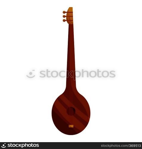 Saz turkish music instrument icon in cartoon style isolated on white background vector illustration. Saz turkish music instrument icon, cartoon style