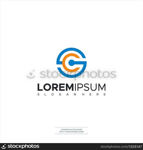 SC letter logo icon illustration vector design Template Vector Illustration