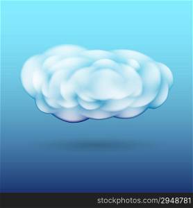 Scalable white vector fluffy cloud with shadow