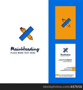 Scale and pen Creative Logo and business card. vertical Design Vector