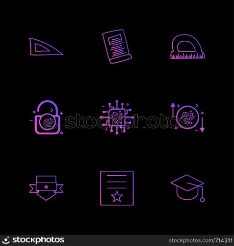 scale , geometry , paper , d scale , lock , unlock , sheild , badge , cap , convocation , certificate , ic , icon, vector, design, flat, collection, style, creative, icons