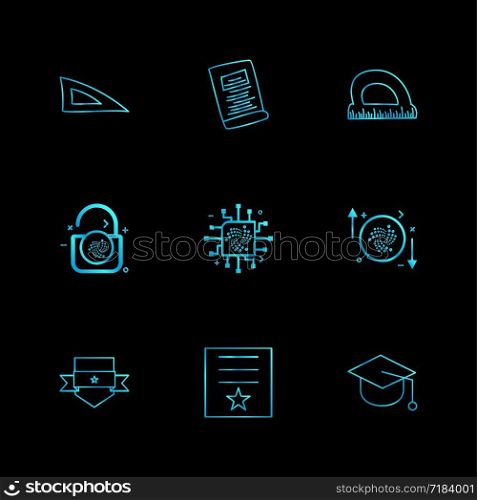 scale , geometry , paper , d scale , lock , unlock , sheild , badge , cap , convocation , certificate , ic , icon, vector, design, flat, collection, style, creative, icons