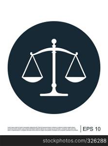 Scale icon, Law scale vector icon, Justice symbol