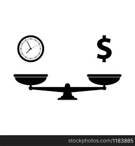 Scale icon with watch and dollar sign