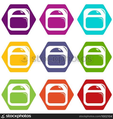 Scale icons 9 set coloful isolated on white for web. Scale icons set 9 vector