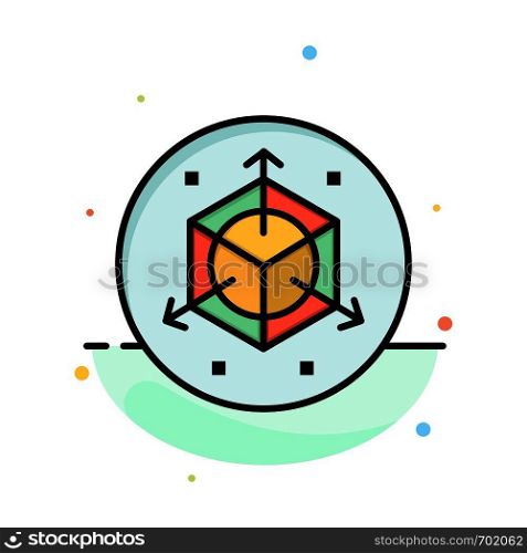 Scale, Modification, Design, 3d Abstract Flat Color Icon Template