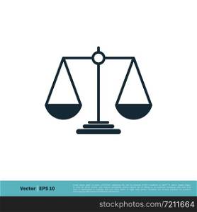 Scale of Justice, Law, Attorneys Icon Vector Logo Template Illustration Design. Vector EPS 10.
